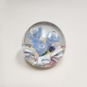 St Claire Vintage Hand-Blown Art Glass Floral Paperweight St Clair